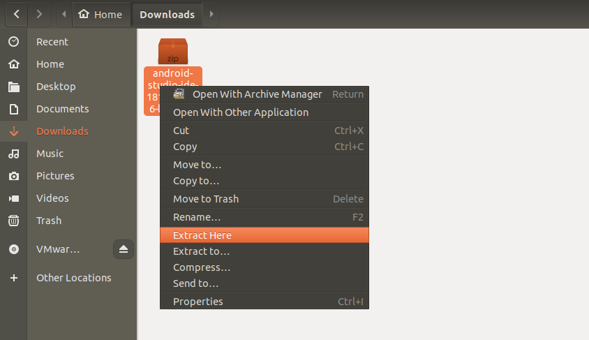 Installing Android Studio in Ubuntu 18.04 · Chirath R